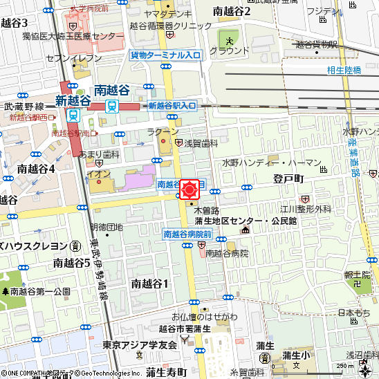 越谷支店付近の地図